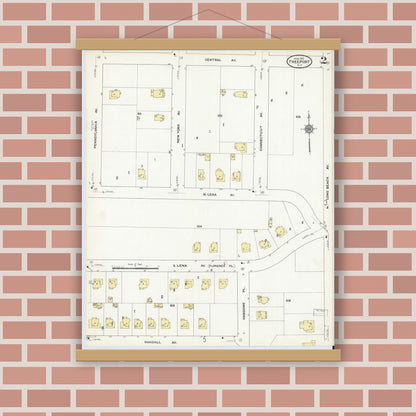 Old map wall art mockup — magnetic wood frame on brick wall — Sanborn Fire Insurance Map from Freeport, Nassau County, New York (1910) - Complete Map Set