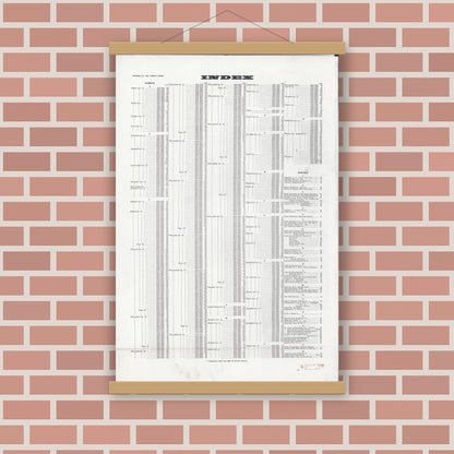 Old map wall art mockup — magnetic wood frame on brick wall — Sanborn Fire Insurance Map from Chicago, Cook County, Illinois (1920), Sheet #0001