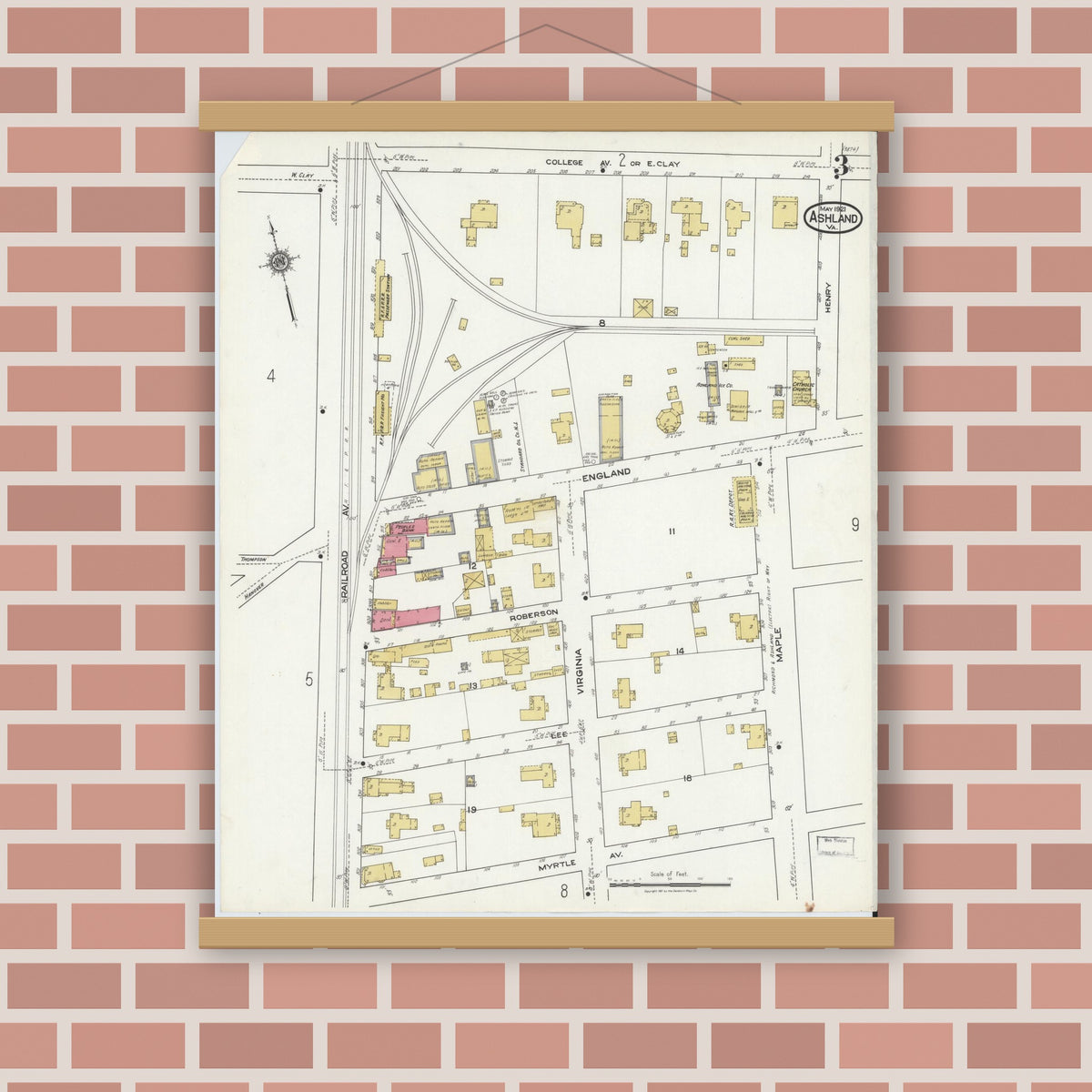Sanborn Fire Insurance Map from Ashland, Hanover County, Virginia (1921 ...