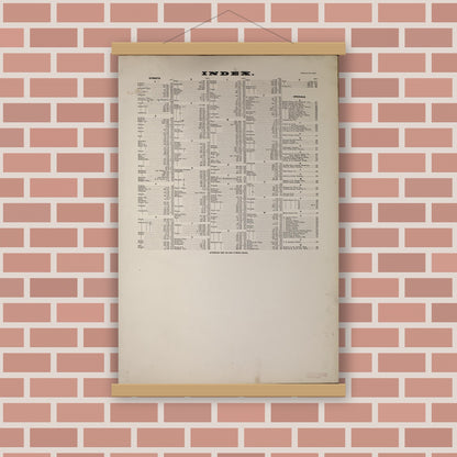 Old map wall art mockup — magnetic wood frame on brick wall — Sanborn Fire Insurance Map from Buffalo, Erie County, New York (1893), Sheet #0001