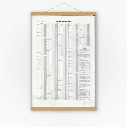 Old map wall art mockup — magnetic wood frame on white wall — Sanborn Fire Insurance Map from Chicago, Cook County, Illinois (1920), Sheet #0001