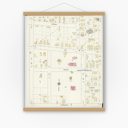 Old map wall art mockup — magnetic wood frame on white wall — Sanborn Fire Insurance Map from Saint Clair, Saint Clair County, Michigan (1913), Sheet #0003