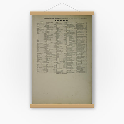 Old map wall art mockup — magnetic wood frame on white wall — Sanborn Fire Insurance Map from Cleveland, Cuyahoga County, Ohio (1887), Sheet #0001