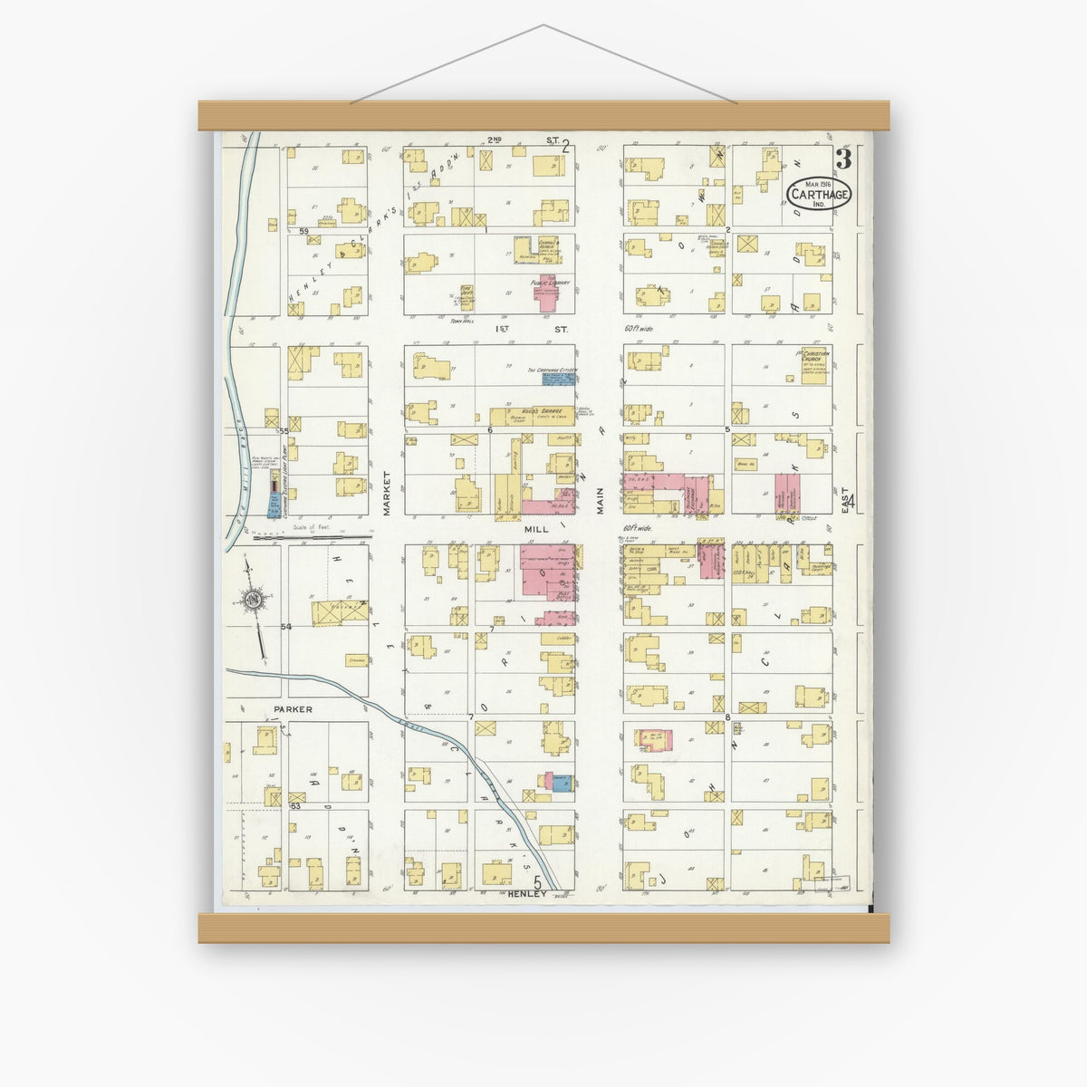 Sanborn Fire Insurance Map from Carthage, Rush County, Indiana (1916 ...