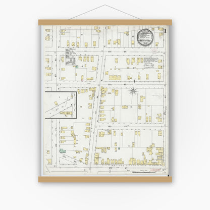 Old map wall art mockup — magnetic wood frame on white wall — Sanborn Fire Insurance Map from Whitestone, Queens County, New York (1895) - Complete Map Set