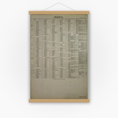 Old map wall art mockup — magnetic wood frame on white wall — Sanborn Fire Insurance Map from Chicago, Cook County, Illinois (1905), Sheet #0001