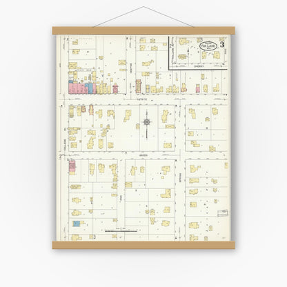 Old map wall art mockup — magnetic wood frame on white wall — Sanborn Fire Insurance Map from Fox Lake, Dodge County, Wisconsin (1913), Sheet #0003