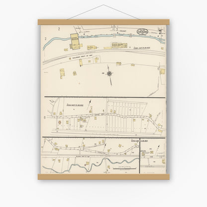 Old map wall art mockup — magnetic wood frame on white wall — Sanborn Fire Insurance Map from Coeburn, Wise County, Virginia (1922), Sheet #0007
