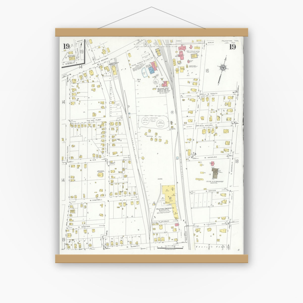 Sanborn Fire Insurance Map from Palestine, Anderson County, Texas (1935 ...