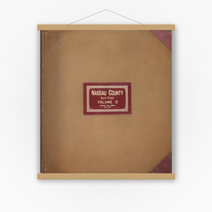 Old map wall art mockup — magnetic wood frame on white wall — Sanborn Fire Insurance Map from Nassau, Nassau County, New York (1951), Sheet #0001