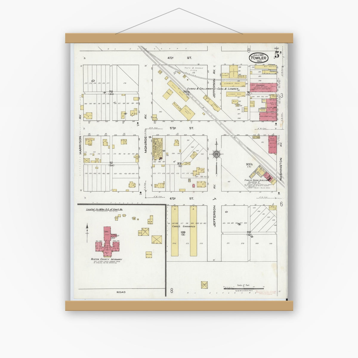 Sanborn Fire Insurance Map from Fowler, Benton County, Indiana (1921 ...