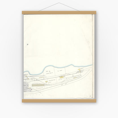 Old map wall art mockup — magnetic wood frame on white wall — Sanborn Fire Insurance Map from Chicago, Cook County, Illinois (Unknown), Sheet #0005