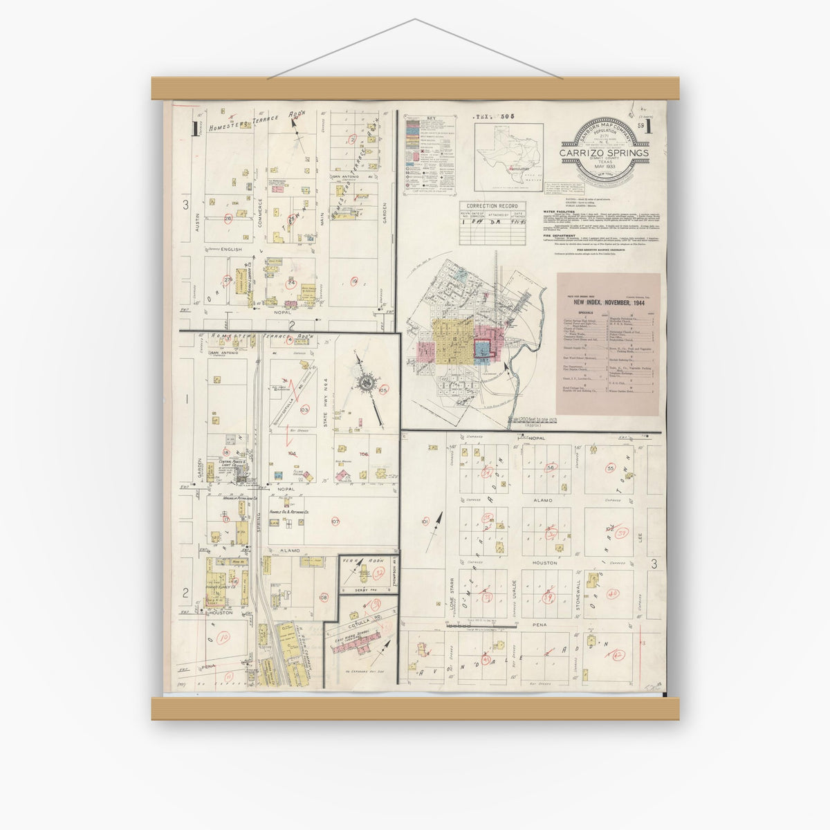 Sanborn Fire Insurance Map from Carrizo Springs, Dimmit County, Texas ...