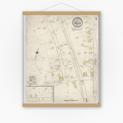Old map wall art mockup — magnetic wood frame on white wall — Sanborn Fire Insurance Map from Absecon, Atlantic County, New Jersey (1911) - Complete Map Set