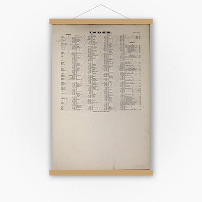 Old map wall art mockup — magnetic wood frame on white wall — Sanborn Fire Insurance Map from Buffalo, Erie County, New York (1893), Sheet #0001
