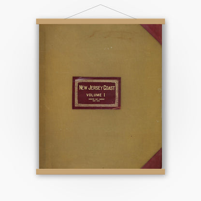 Old map wall art mockup — magnetic wood frame on white wall — Sanborn Fire Insurance Map from New Jersey Coast, New Jersey Coast, New Jersey (1950), Sheet #0001