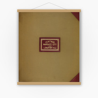 Old map wall art mockup — magnetic wood frame on white wall — Sanborn Fire Insurance Map from Ventnor, Atlantic County, New Jersey (1949), Sheet #0001