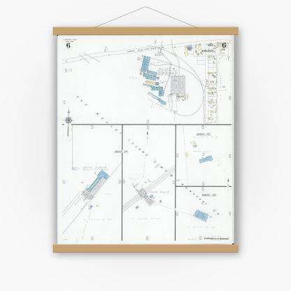 Old map wall art mockup — magnetic wood frame on white wall — Sanborn Fire Insurance Map from Lakeside, Ottawa County, Ohio (1946), Sheet #0006