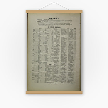 Old map wall art mockup — magnetic wood frame on white wall — Sanborn Fire Insurance Map from Cincinnati, Hamilton County, Ohio (1891), Sheet #0001