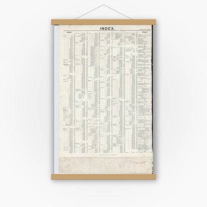 Old map wall art mockup — magnetic wood frame on white wall — Sanborn Fire Insurance Map from Chicago, Cook County, Illinois (1894), Sheet #0001