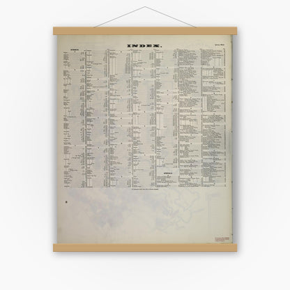 Old map wall art mockup — magnetic wood frame on white wall — Sanborn Fire Insurance Map from Quincy, Norfolk County, Massachusetts (1906), Sheet #0001
