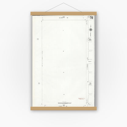 Old map wall art mockup — magnetic wood frame on white wall — Sanborn Fire Insurance Map from Chicago, Cook County, Illinois (1920), Sheet #0078