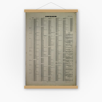 Old map wall art mockup — magnetic wood frame on white wall — Sanborn Fire Insurance Map from Chicago, Cook County, Illinois (1913), Sheet #0001