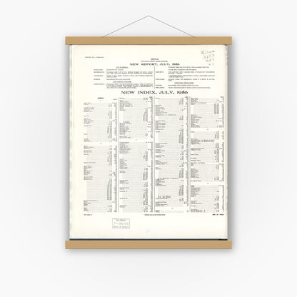 Old map wall art mockup — magnetic wood frame on white wall — Sanborn Fire Insurance Map from Asheville, Buncombe County, North Carolina (1957) - Complete Map Set
