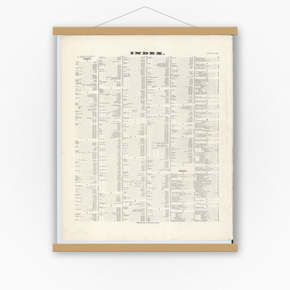 Old map wall art mockup — magnetic wood frame on white wall — Sanborn Fire Insurance Map from Pittsburgh, Allegheny County, Pennsylvania (1893), Sheet #0001