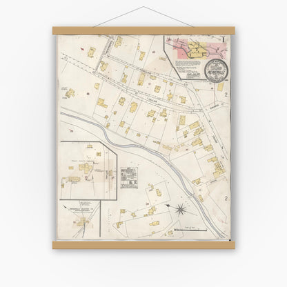 Old map wall art mockup — magnetic wood frame on white wall — Sanborn Fire Insurance Map from Weaverville, Trinity County, California (1930) - Complete Map Set