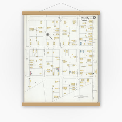 Old map wall art mockup — magnetic wood frame on white wall — Sanborn Fire Insurance Map from Palmyra, Burlington County, New Jersey (1919), Sheet #0010